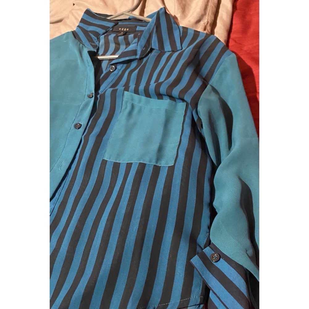 Black & Blue Striped Women’s Blouse